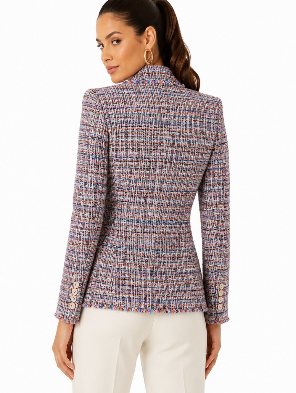 Veronica Beard Theron Tweed Blazer Jacket Size 6 Multi Double Breasted NWT $650 - Picture 7 of 16